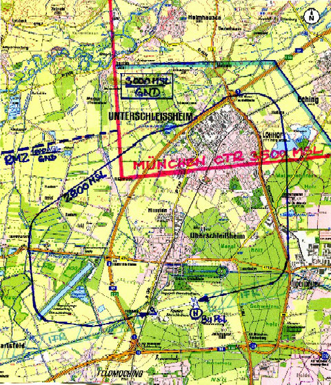Kartenausschnitt mit freundlicher Genehmigung durch das Bayerische Landesvermessungsamt: (c) Topographische Karte 1:50000; LVG Bayern, 2625/07