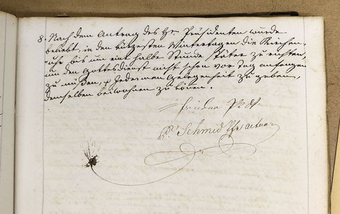 Schulpflege-Protokollbuch ab 1836; Gemeindearchiv Wittnau  