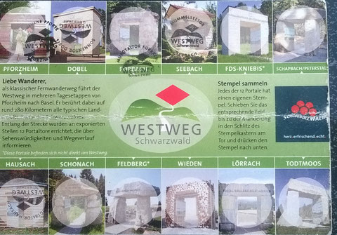 Westweg Stempelkarte