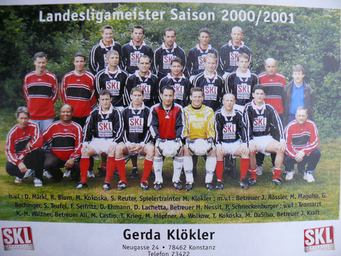Die erfolgreiche Mannschaft Saison 2000/01