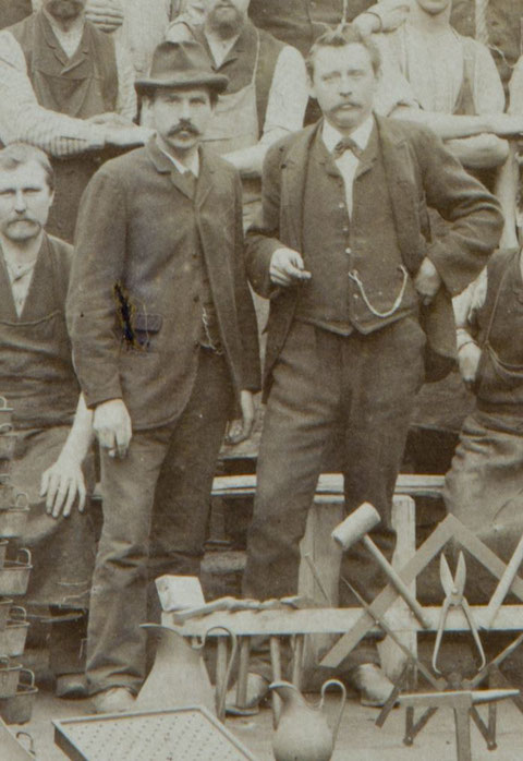 v.l. Konrad Baumann und Naber1895, Ausschnitt aus dem "Spengler"-Bild