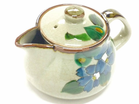 九谷焼【多用途急須】大 山茶花 紺