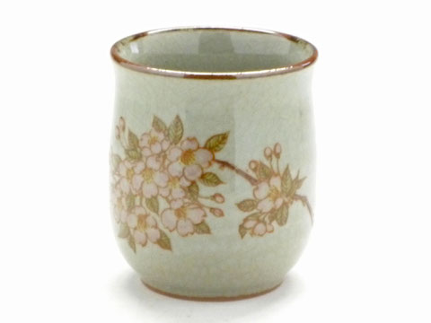 九谷焼『お湯呑』大 しだれ桜『裏絵』
