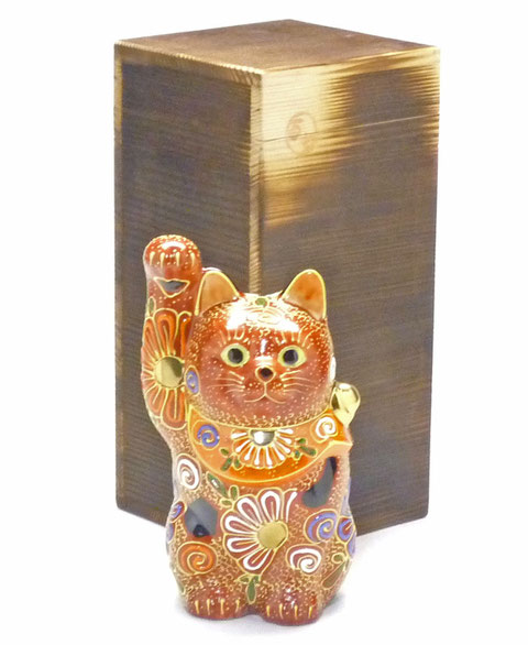 九谷焼 招き猫 4号 デコ盛 金運