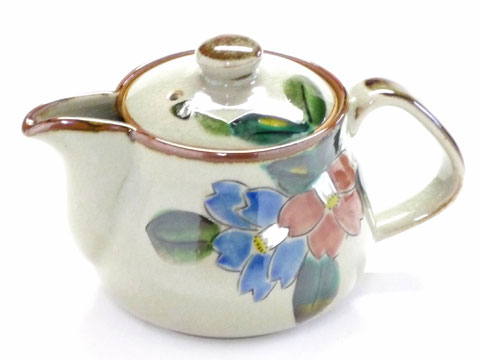 九谷焼【ティーポット・急須】小 コンビ山茶花【裏絵】