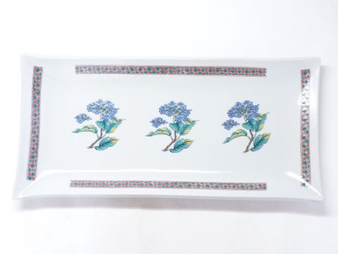 九谷焼 長皿 紫陽花 磁器