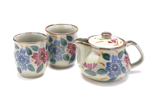 九谷焼【茶器・急須・ティーポット3点セット】大 和桜【裏絵】