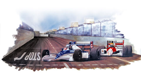 art automobile senna jean alesi automotive art f1 painting art automobile tyrrell