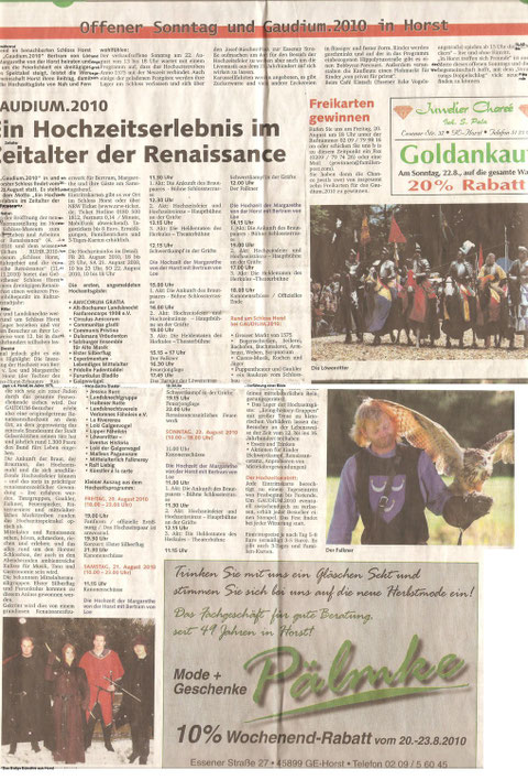Zeitungsartikel des Gaudium