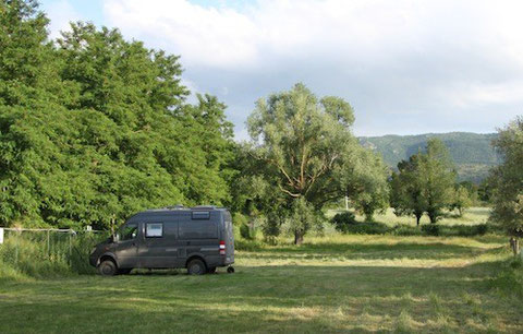 Unser Stellplatz bei Oasi San Nazarro