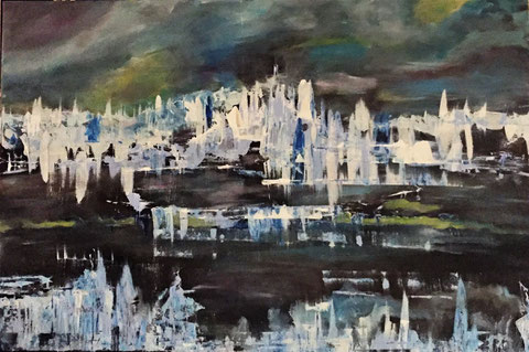 "Winter" Abstrakt (2017) 0,90m X 0,60m Acryl auf Leinwand