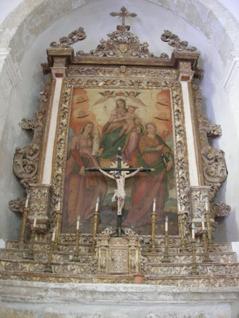 Chiesa della Madonna della Catena: Quadro con Madonna omonima e le Sante Agata e Barbara