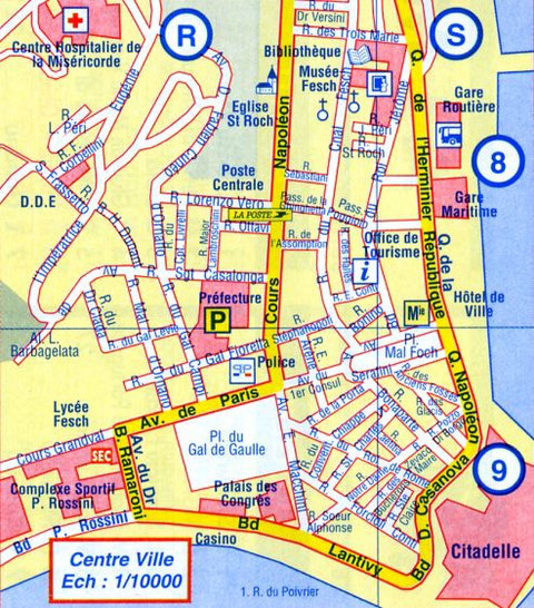 tourist map of ajaccio