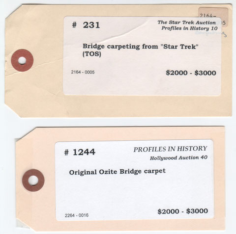 Tags for the "1)" sold in 2001 & 2010