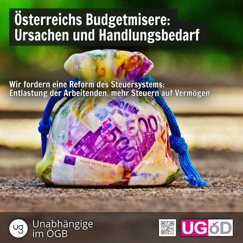 Ein verschnürter Geldsack steht dicht vor der Kamera