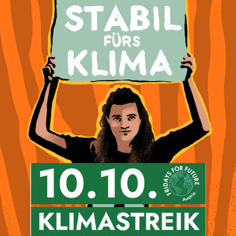 10. 10. 2025 Klimastreik. Grafik von fridaysforfuture.at