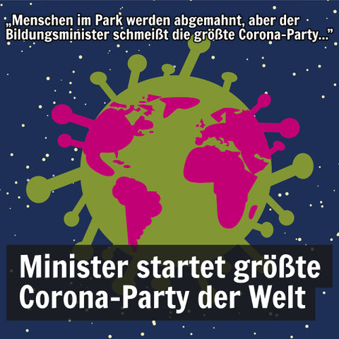 Grafik: Bunter Planet in Form eines Corona-Virus