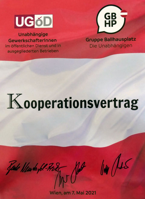 Poster Kooperationsvertrag GBHP und UGÖD