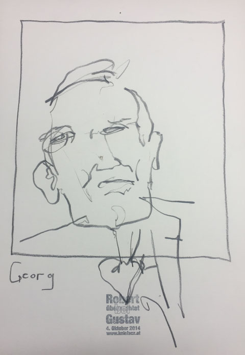 Georg Becker, Portrait-Karrikatur, Bleistiftzeichnung 2014