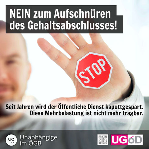 Ein Mann hält abwehrend die Hand vor sich.