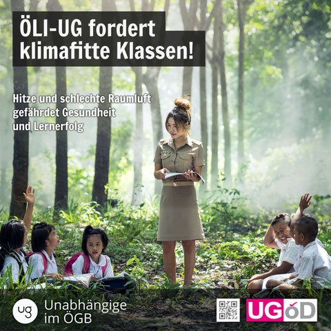 Eine Lehrerin in Thailand unterrichtet ihre Kinder im Wald
