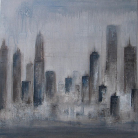 City in grey - acrylique sur toile - 60 x 60 - 2012