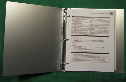 ISO Conference Room 3-hole Aluminum Binder with Documentation & Schematic