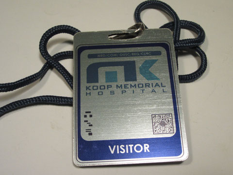 Koop Memorial Hospital Visitor Badge with Lanyard