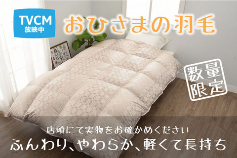 お日様の羽毛　TVCM放映中