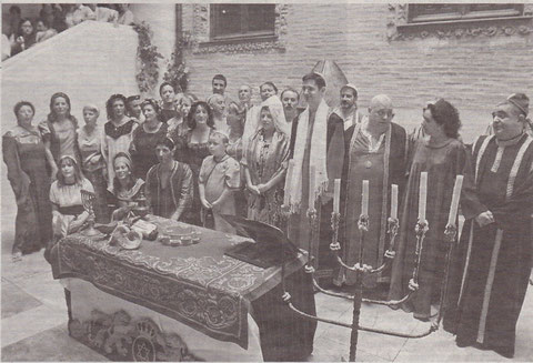 Una asociación de Ribadavia y actores de Estella se encargaron de la puesta en escena. (Foto: R. Usúa)