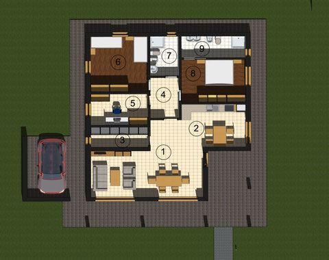 Villa gloria habitat casa Planimetria casa 120 mq