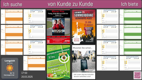 Plakate, Events, Veranstaltungen, Ausflugtipps online als PDF oder Foto ohne Hintergrund senden.