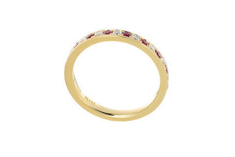 楽天市場】K18 天然 ルビー 計0.25ct ハーフエタニティリング