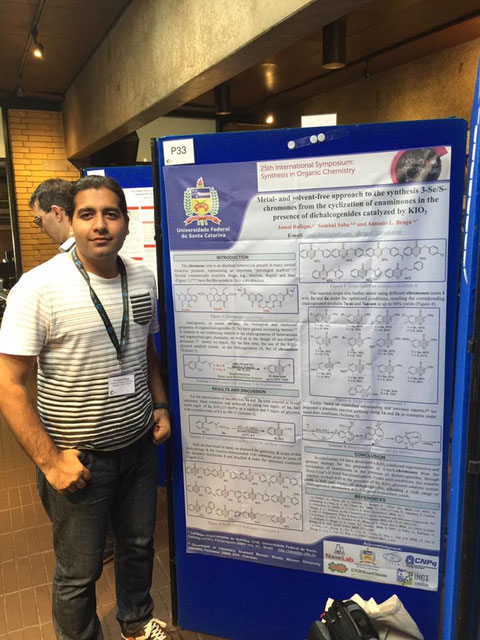 Poster presentation by Jamal at 25th international symposium synthesis in organic chemistry, Oxford - UK, 18-07-2017  