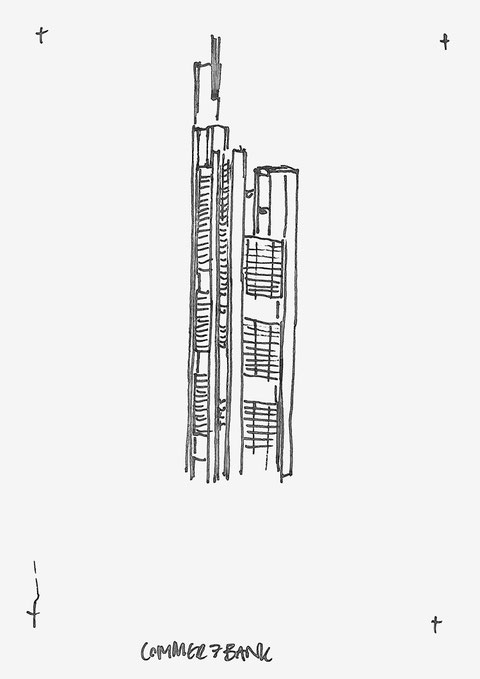 Commerzbank Skyscraper Architecture Sketch Heidi Mergl Architect