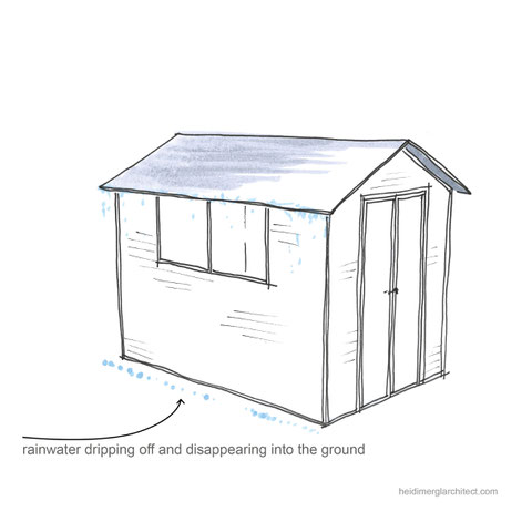 Rainwater collection system inspiration by Heidi Mergl Architect