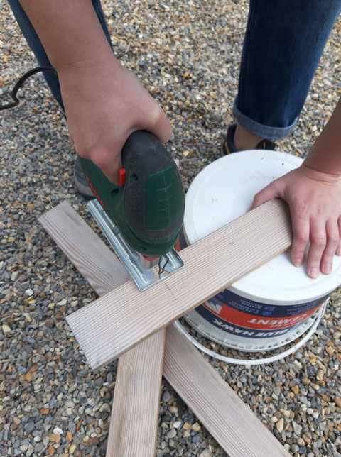 DIY reclaimed wood chair with free plans to cut the pieces by Heidi Mergl Architect