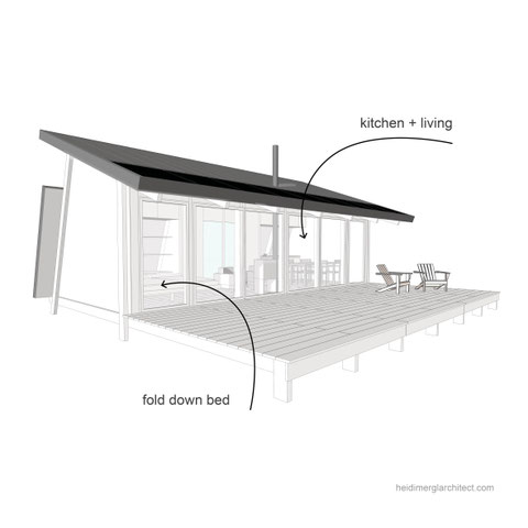 Small living spaces and multifunctional interior layout by Heidi Mergl Architect