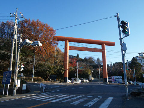 鳥居をくぐり歩き出す