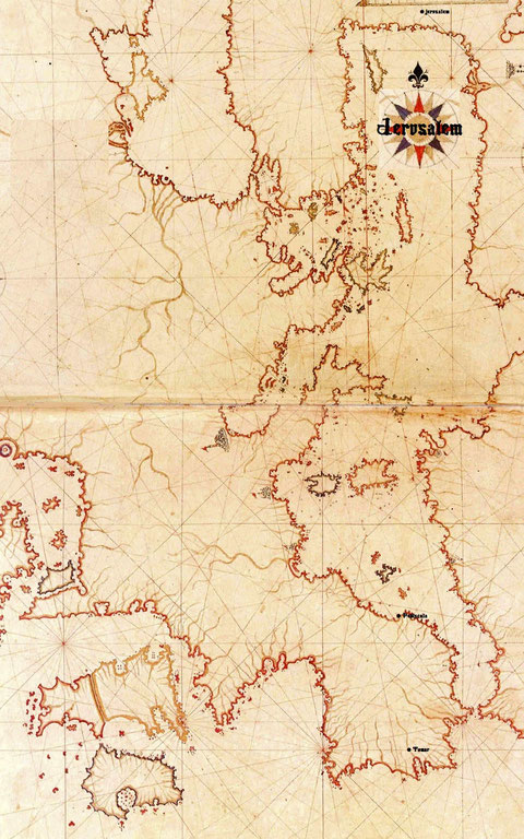 According to the Templar Kingdom, map (north) is towards Jervsalem