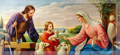 Jesus and his eartly parents: Joseph and Mary.