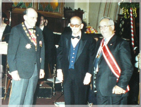 S. E. il Duca Don Giovanni Spina con al centro il Granduca Dimitrij di Russia ed il Barone Mario Riganti di Serres, in occasione di un'Investitura di Cavalieri a Malta.