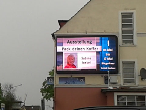Gesponserte Werbung durch die Fa. Imoled (A. Will) aus Salzkotten für meine Ausstellung in Schloß Neuhaus an der Detmolder Str. in Paderborn
