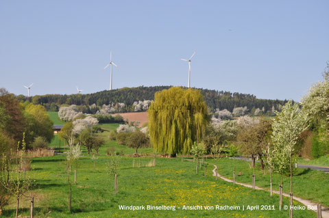 Windpark Binselberg – Ansicht von Radheim | April 2011 | © Heiko Boll