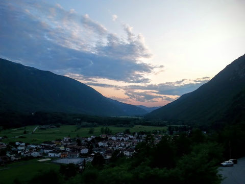 Sonnenuntergang über Kobarid - Karfeit - Caporetto