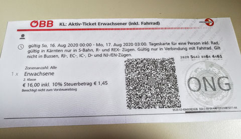 OEBB Radsprinter Ticket