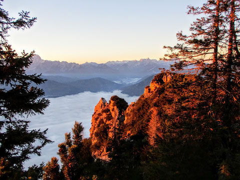 Dobratsch, Villacher Alpe, Julische Alpen, Sonnenaufgang