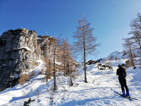 Sella Nevea, Skitour, Prevala, Rifugio Gilberti, Julische Alpen