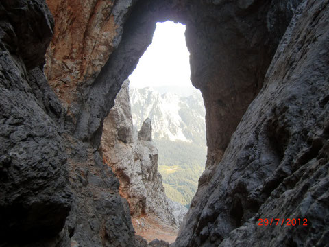 Julische Alpen, Prisank Klettersteig, Fenster, Hanzasteig