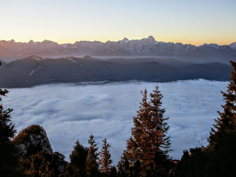 Dobratsch, Villacher Alpe, Julische Alpen, Sonnenaufgang